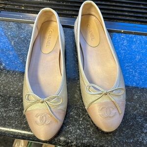 Gold Chanel Ballet Flats in size 36.5